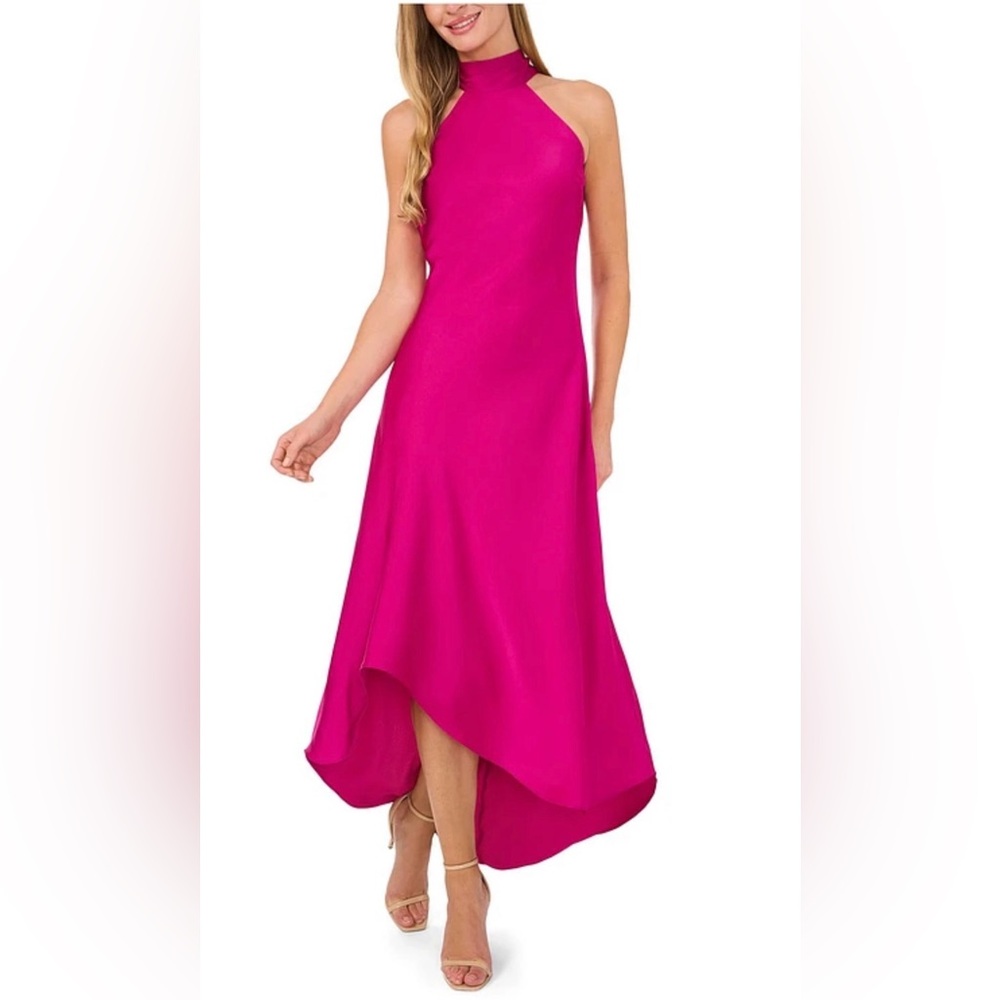 NWT IMPERFECT Cece Satin Mermaid Midi Tie Back Dress